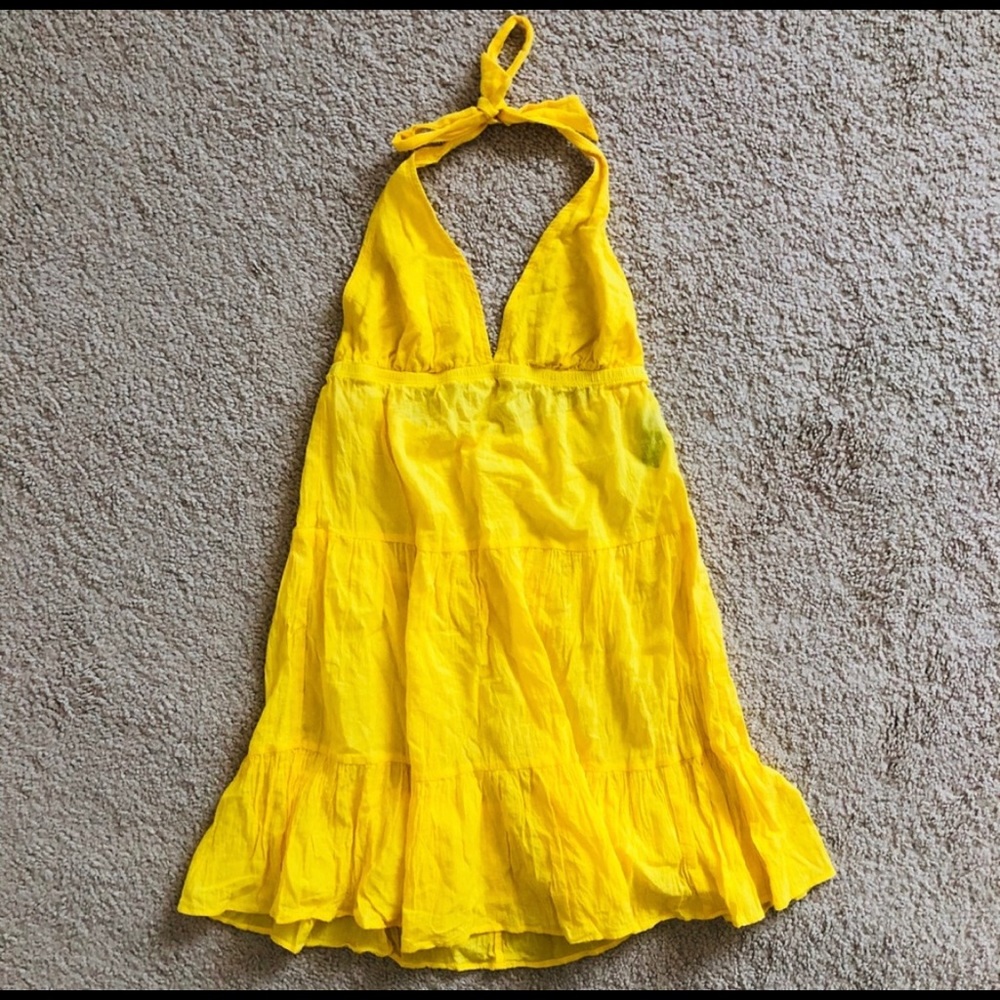 La Blanca Yellow Halter Dress Size Small
